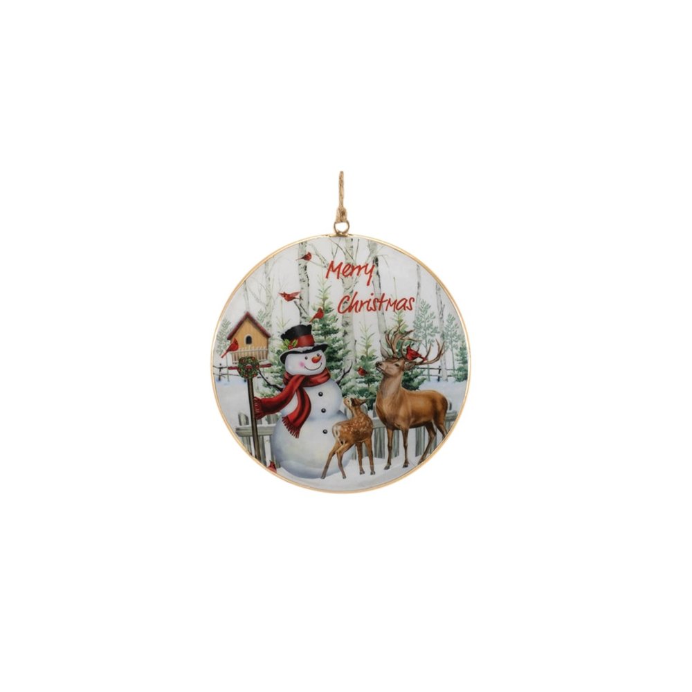 Set of Six White Brown And Red Shatterproof Iron Hanging Figurine Ornaments HomeRoots