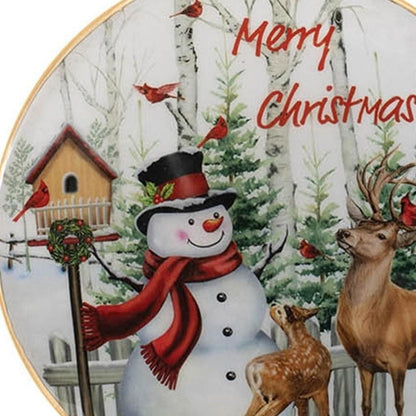 Set of Six White Brown And Red Shatterproof Iron Hanging Figurine Ornaments HomeRoots