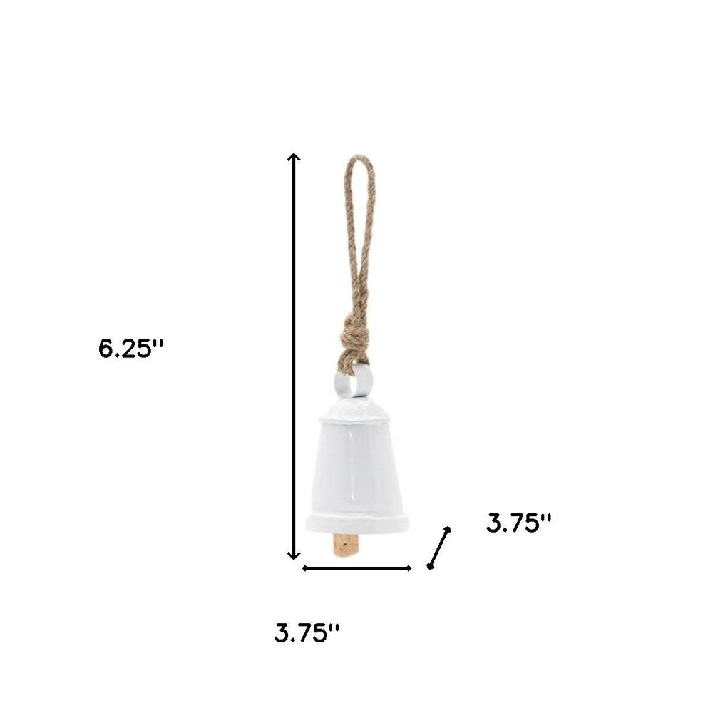 Set of Four White And Beige Shatterproof Iron Hanging Figurine Ornaments HomeRoots