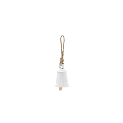 Set of Four White And Beige Shatterproof Iron Hanging Figurine Ornaments HomeRoots