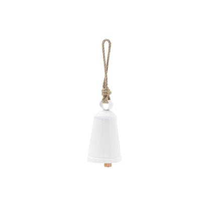 Set of Four White And Beige Shatterproof Iron Hanging Figurine Ornaments HomeRoots