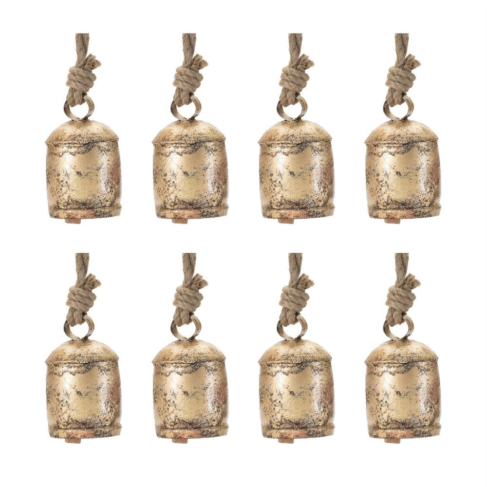 Set of Eight Gold Shatterproof Iron Hanging Figurine Ornaments HomeRoots
