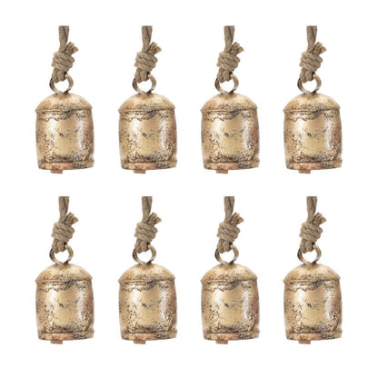 Set of Eight Gold Shatterproof Iron Hanging Figurine Ornaments HomeRoots