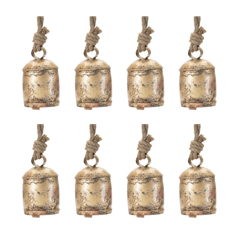 Set of Eight Gold Shatterproof Iron Hanging Figurine Ornaments HomeRoots