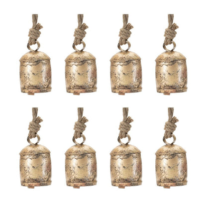Set of Eight Gold Shatterproof Iron Hanging Figurine Ornaments HomeRoots