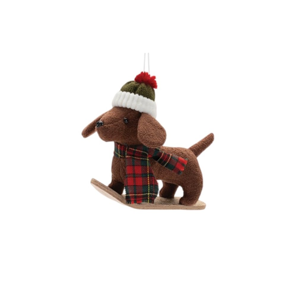 Set of Six Red Brown And Beige Shatterproof Hanging Figurine Ornaments HomeRoots