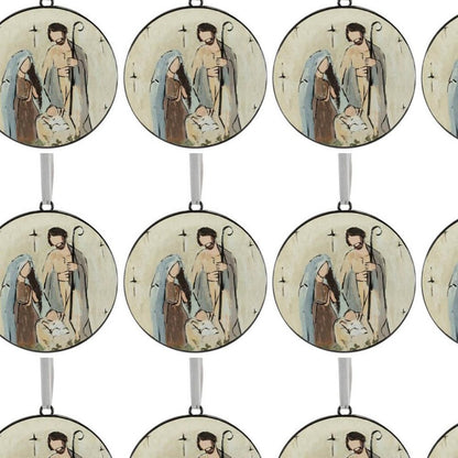 Set of Twelve Beige Brown And Blue Shatterproof Iron Hanging Figurine Ornaments HomeRoots