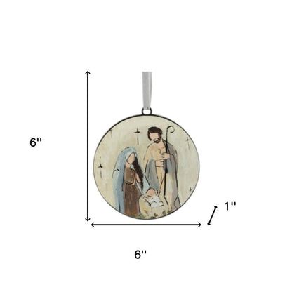 Set of Twelve Beige Brown And Blue Shatterproof Iron Hanging Figurine Ornaments HomeRoots