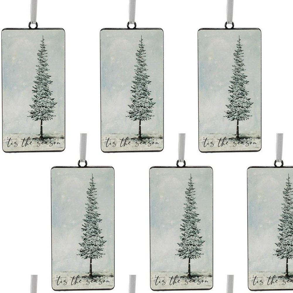 Set of Twelve Beige And Green Shatterproof Iron Hanging Figurine Ornaments HomeRoots
