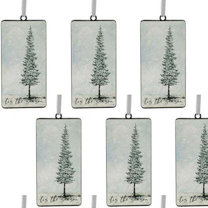 Set of Twelve Beige And Green Shatterproof Iron Hanging Figurine Ornaments HomeRoots