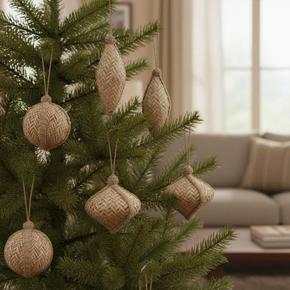 Set of Six Brown Hanging Figurine Ornaments HomeRoots