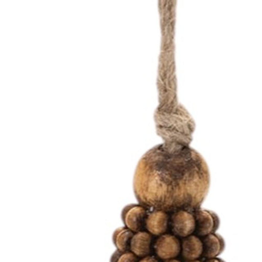 Set of Four Brown Wood Christmas Tree Shaped Ornaments HomeRoots