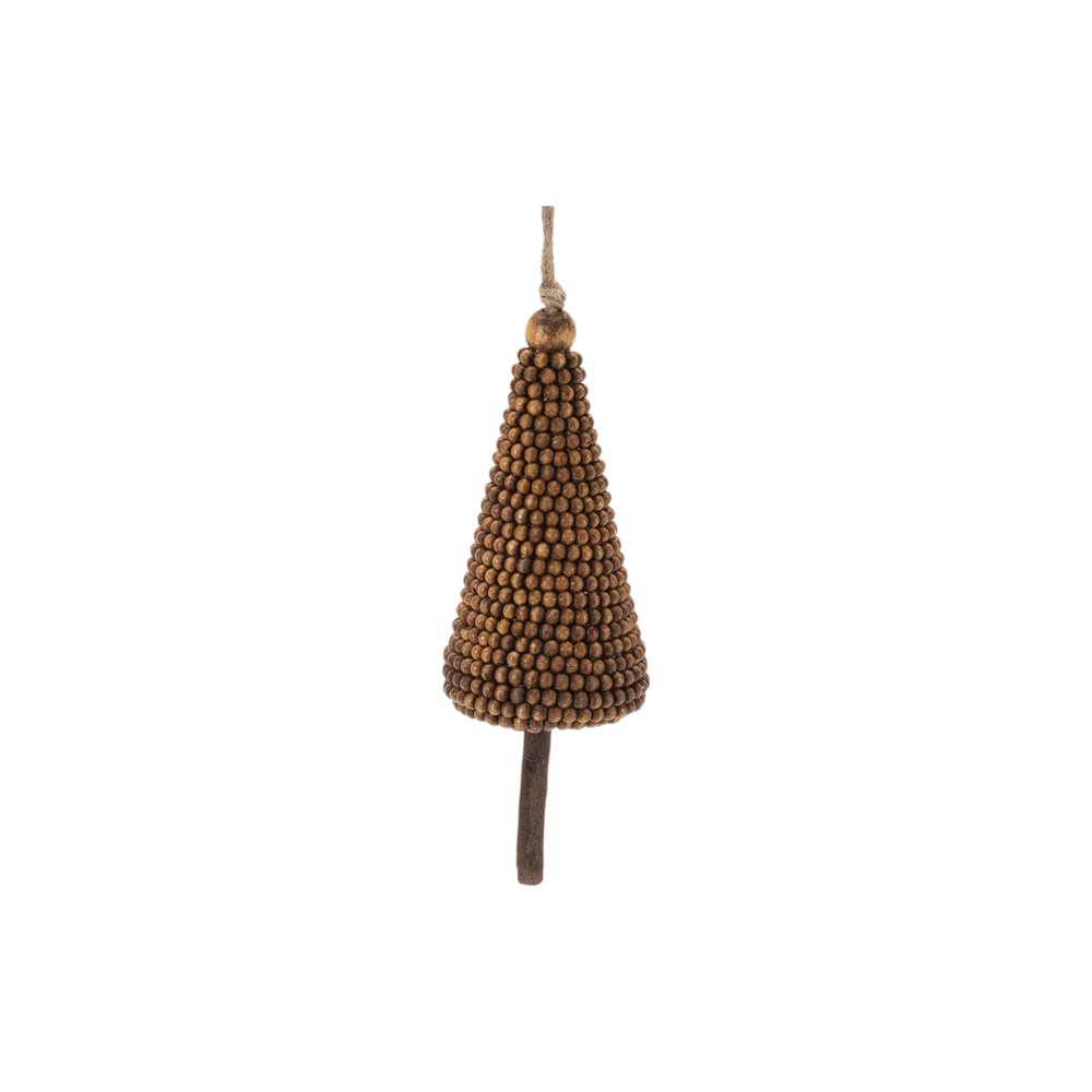 Set of Four Brown Wood Christmas Tree Shaped Ornaments HomeRoots