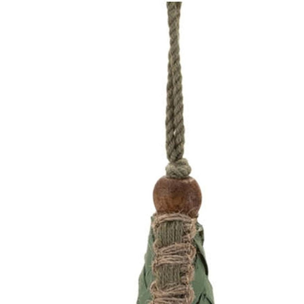 Set of Four Green And Natural Woven Bamboo Christmas Tree Shaped Ornaments HomeRoots