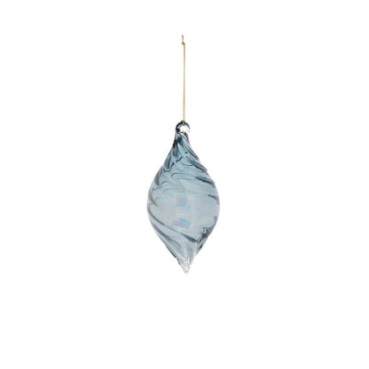 Set of Twelve Blue Glass Hanging Figurine Ornaments HomeRoots