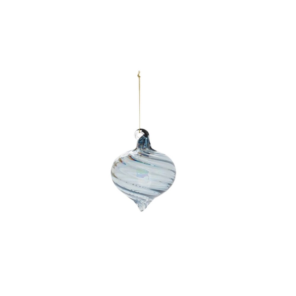 Set of Twelve Blue Glass Hanging Figurine Ornaments HomeRoots