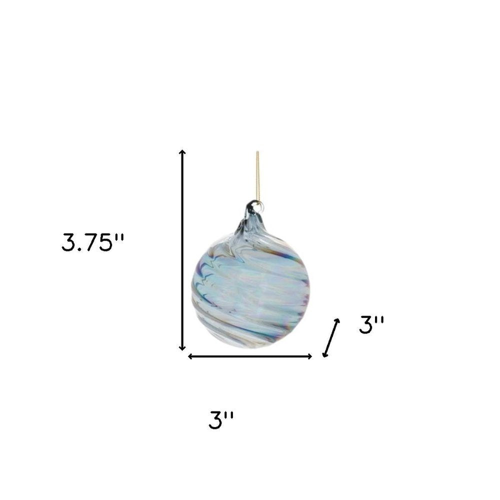 Set of Twelve Blue Glass Hanging Figurine Ornaments HomeRoots