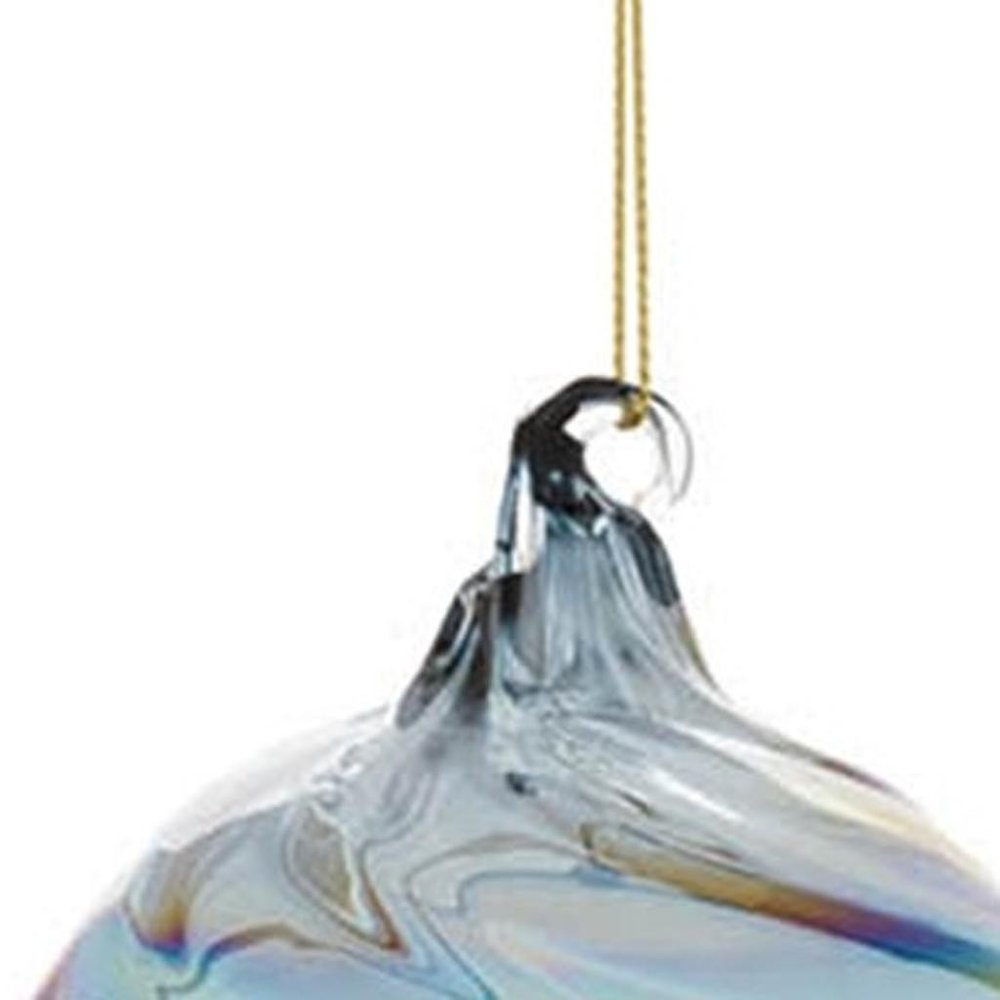 Set of Twelve Blue Glass Hanging Figurine Ornaments HomeRoots