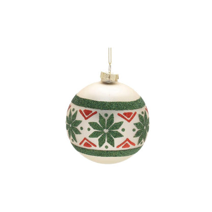 Set of Six Green And Red Glass Ball Ornaments HomeRoots