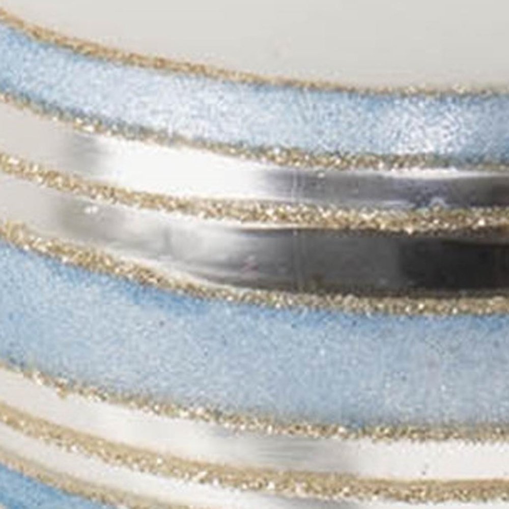 Set of Six Silver And Blue Glass Ball Ornaments HomeRoots