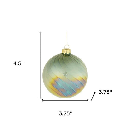 Set of Six Green And Gold Glass Hanging Figurine Ornaments HomeRoots