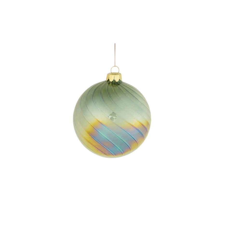 Set of Six Green And Gold Glass Hanging Figurine Ornaments HomeRoots