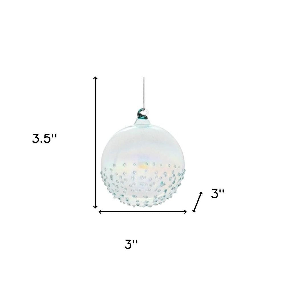 Set of Six Blue Glass Ball Ornaments HomeRoots