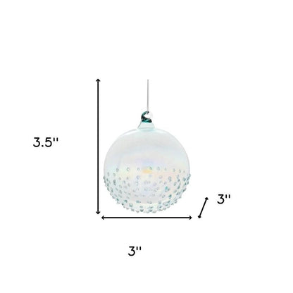 Set of Six Blue Glass Ball Ornaments HomeRoots