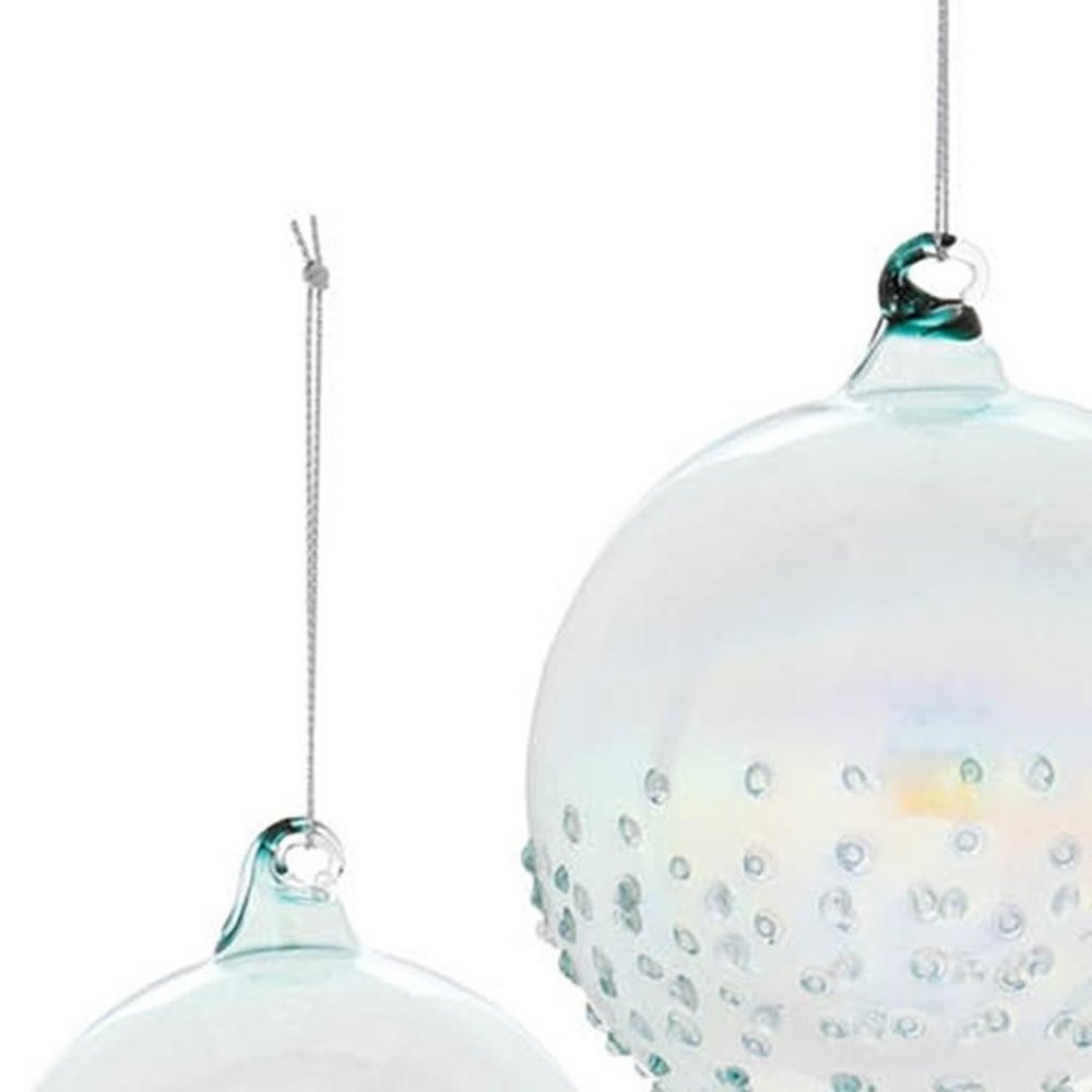 Set of Six Blue Glass Ball Ornaments HomeRoots