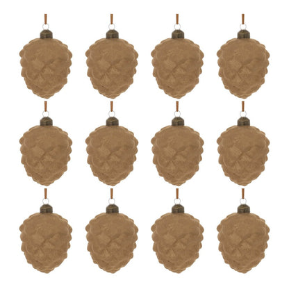 Set of Twelve Brown Glass Hanging Figurine Ornaments HomeRoots