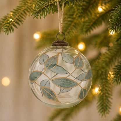 Set of Four Green Glass Ball Ornaments HomeRoots