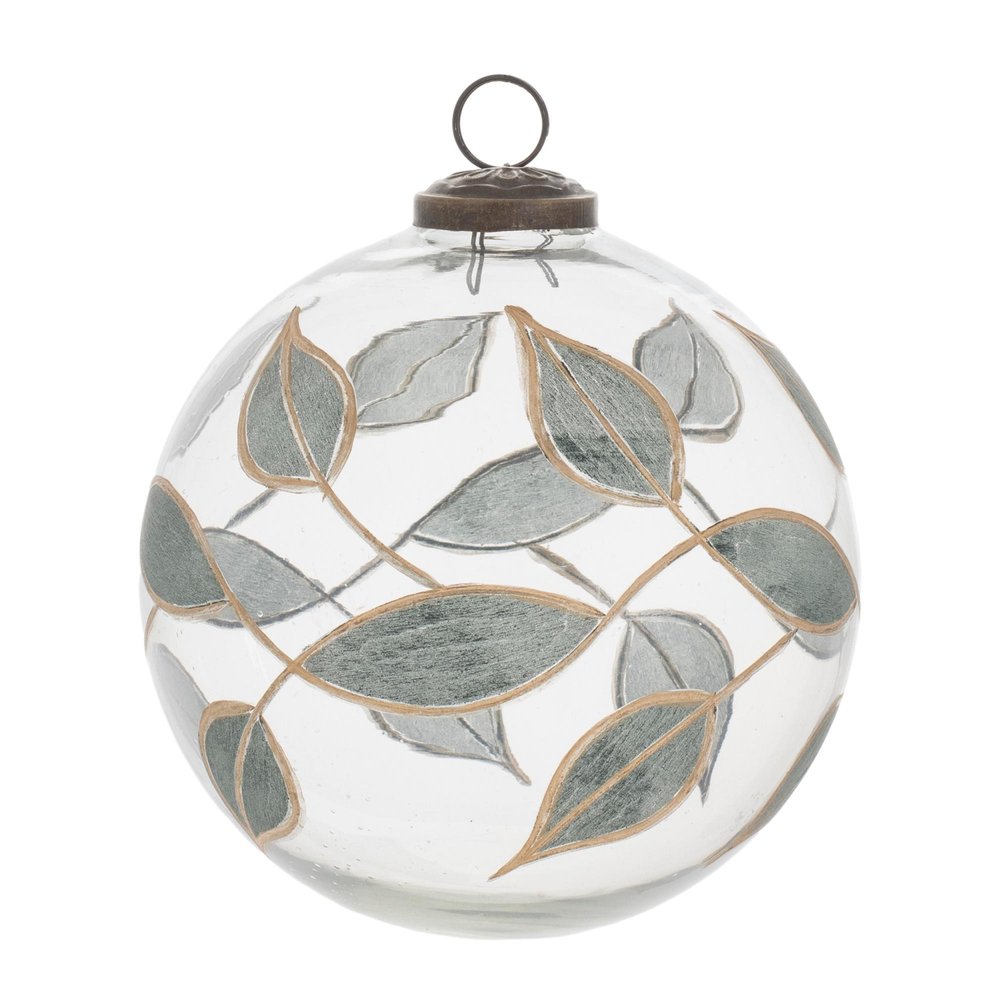 Set of Four Green Glass Ball Ornaments HomeRoots