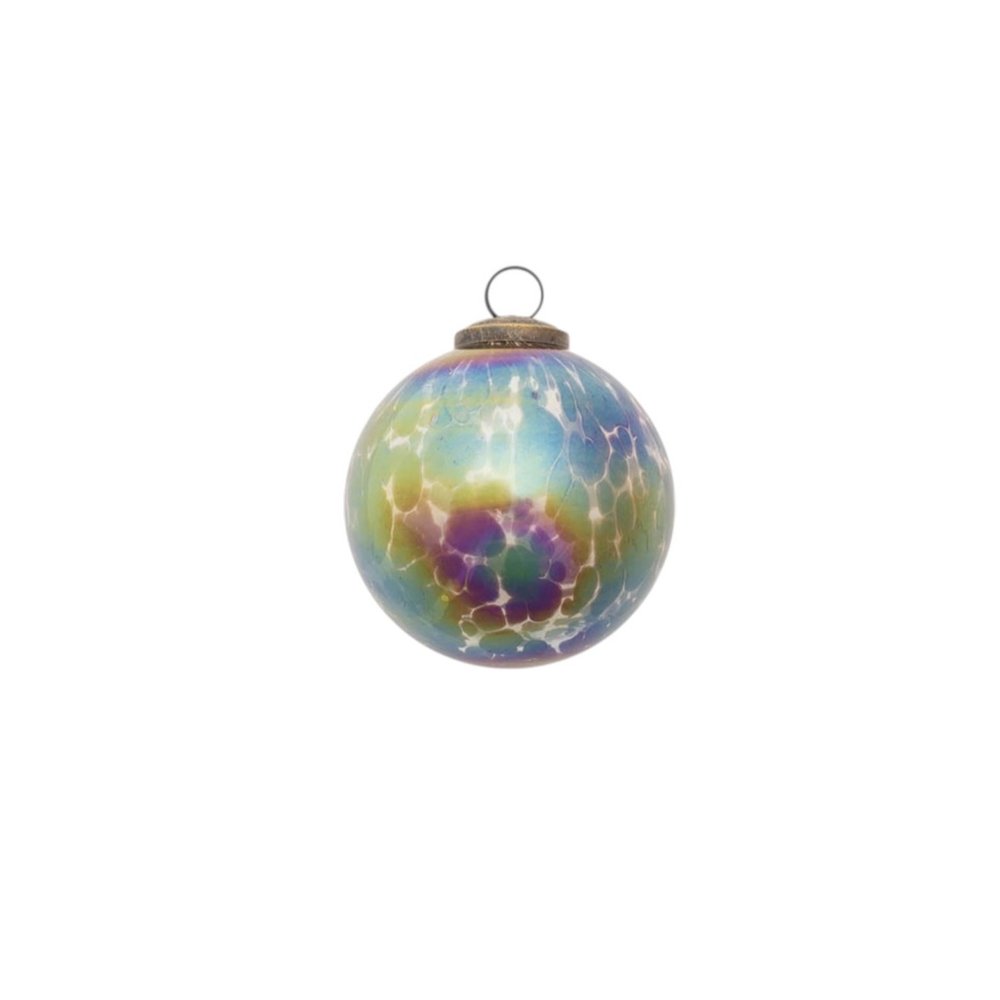 Set of Six Blue And Purple Glass Ball Ornaments HomeRoots