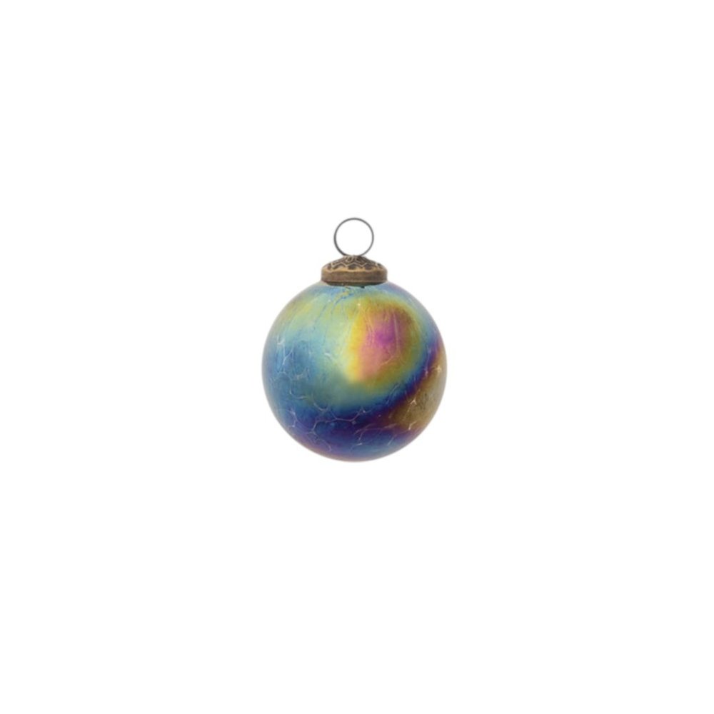 Set of Six Blue And Purple Glass Ball Ornaments HomeRoots