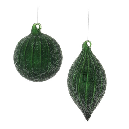 Set of Six Green And Gray Glass Hanging Figurine Ornaments HomeRoots