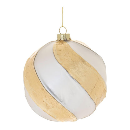 Set of Three Silver And Gold Glass Ball Ornaments HomeRoots