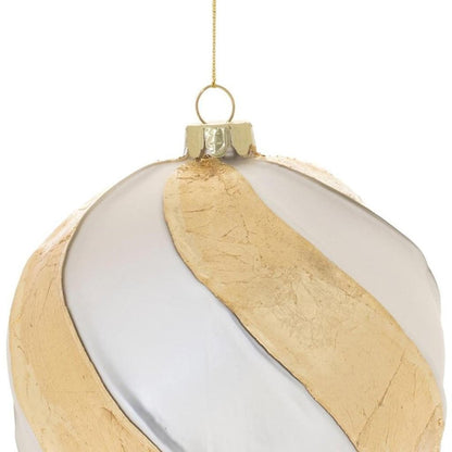Set of Three Silver And Gold Glass Ball Ornaments HomeRoots