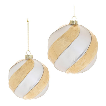 Set of Three Silver And Gold Glass Ball Ornaments HomeRoots