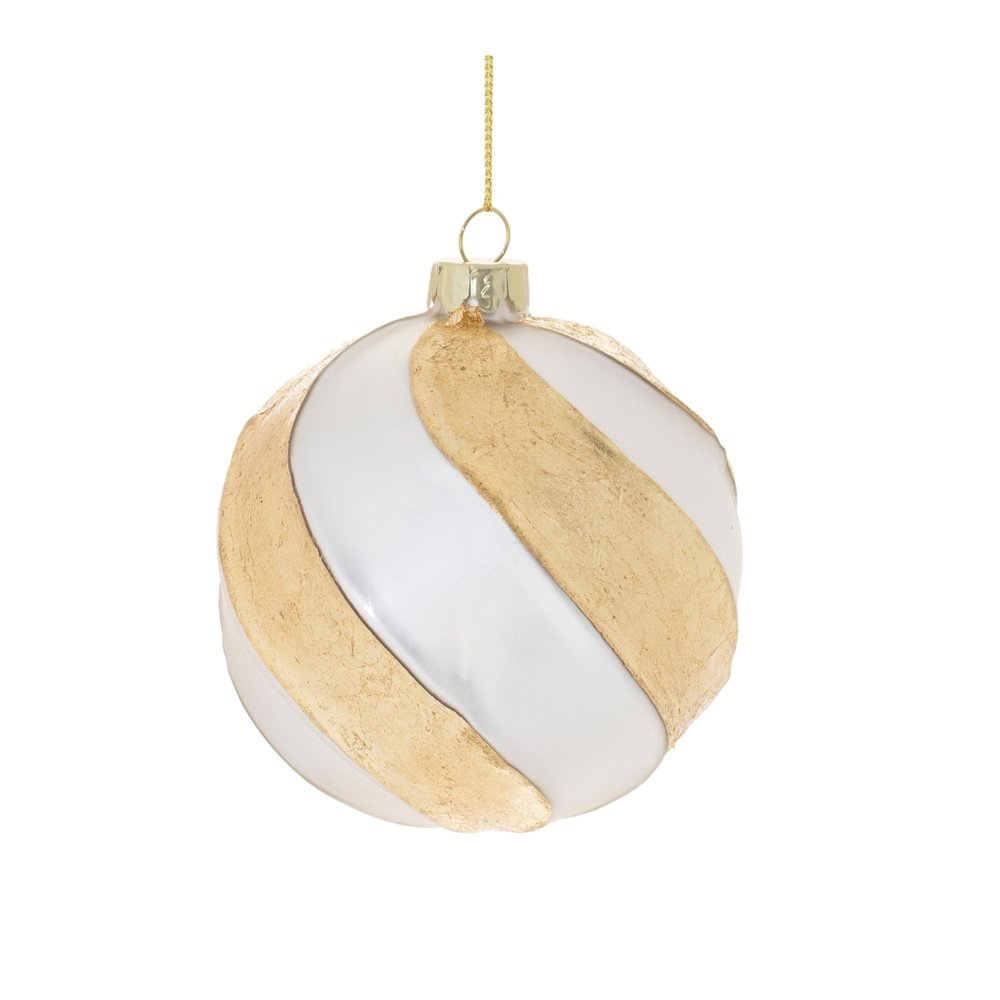 Set of Three Silver And Gold Glass Ball Ornaments HomeRoots