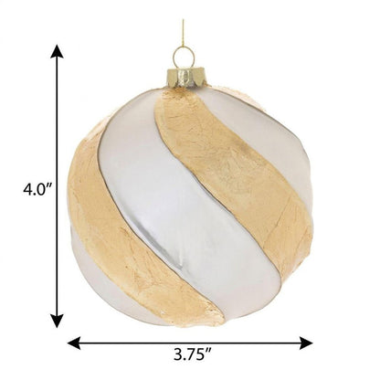 Set of Three Silver And Gold Glass Ball Ornaments HomeRoots