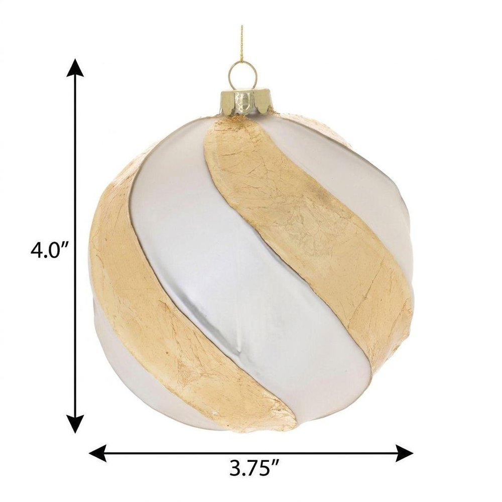 Set of Three Silver And Gold Glass Ball Ornaments HomeRoots