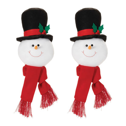 Set of Two White Red And Black Shatterproof Hanging Figurine Ornaments HomeRoots