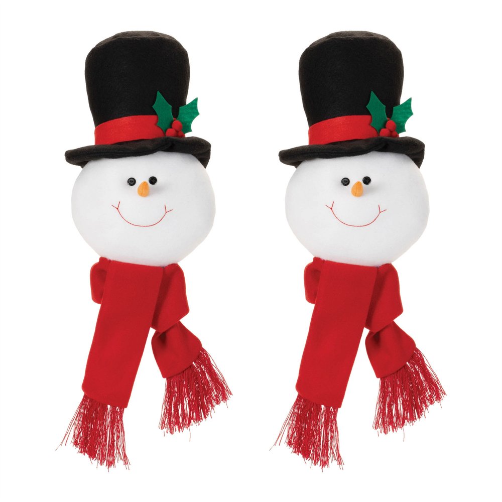 Set of Two White Red And Black Shatterproof Hanging Figurine Ornaments HomeRoots