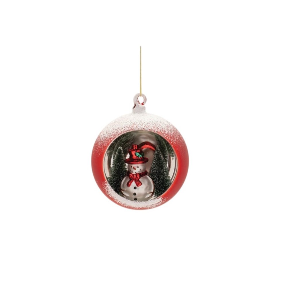 Set of Six Red White And Green Glass Hanging Figurine Ornaments HomeRoots