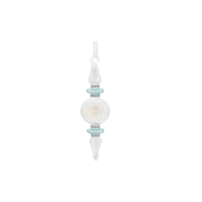 Set of Twelve Blue Glass Finial Ornaments HomeRoots