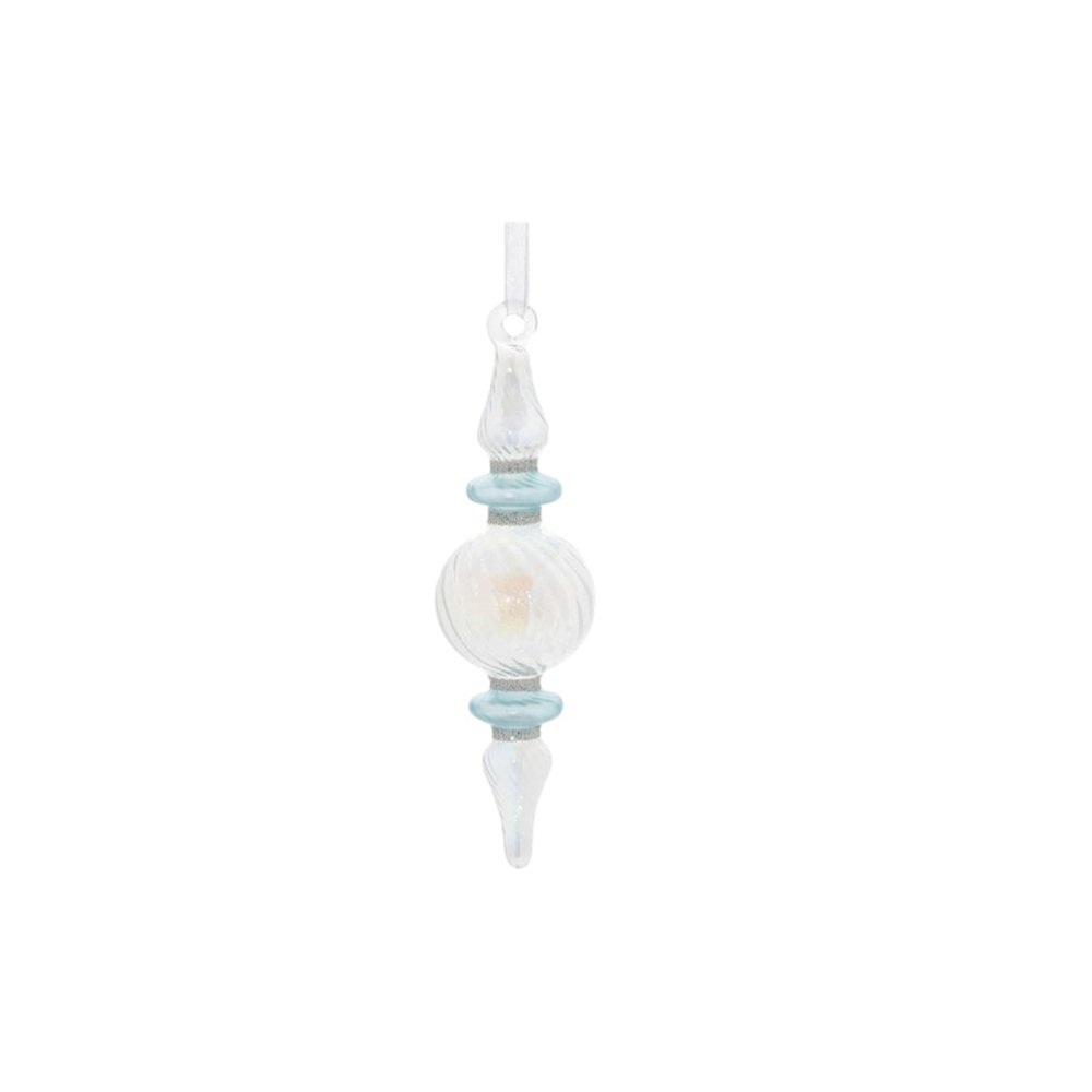 Set of Twelve Blue Glass Finial Ornaments HomeRoots