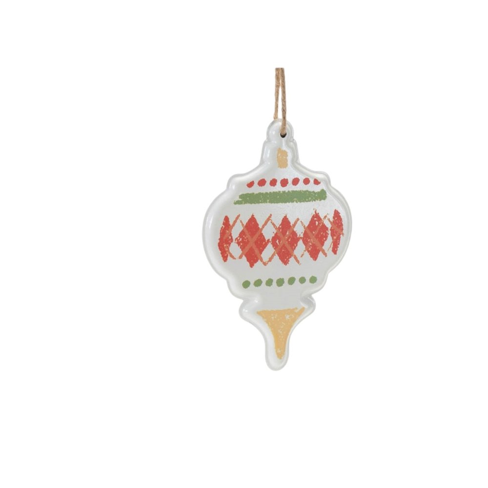 Set of Four Red White And Green Shatterproof Iron Hanging Figurine Ornaments HomeRoots