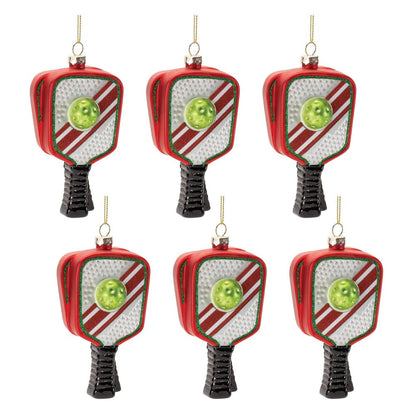Set of Six Red And Black Glass Hanging Figurine Ornaments HomeRoots