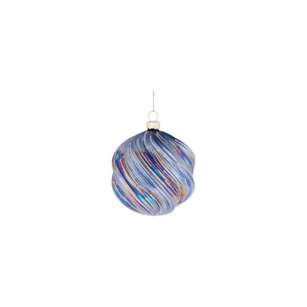 Set of Six Blue Purple And Silver Glass Hanging Figurine Ornaments HomeRoots