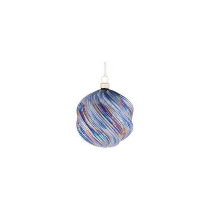 Set of Six Blue Purple And Silver Glass Hanging Figurine Ornaments HomeRoots